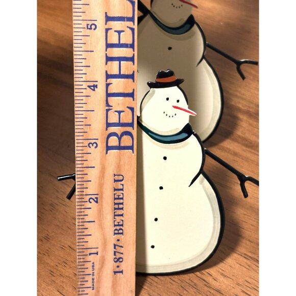 4 Snowman Napkin Rings Metal Vintage Christmas Holiday Large 4” - Picture 5 of 5